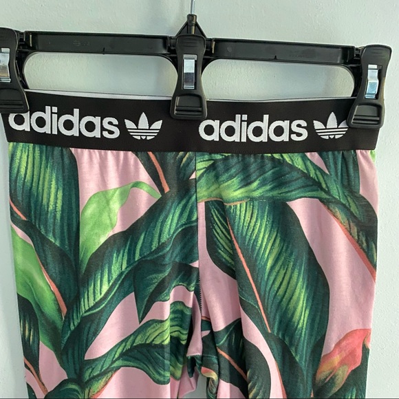 Adidas x Farm Palm Leaf Print Leggings XS - Picture 4 of 7